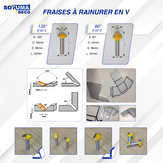 Fraise spéciale pour ALUCOBOND Ø 20mm-angle 90°