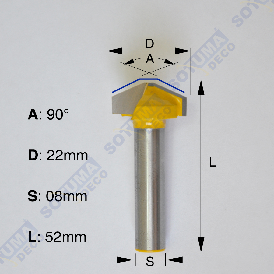 [TACP135] FRAISE A RENURER EN V 135° POUR ALUCOBOND